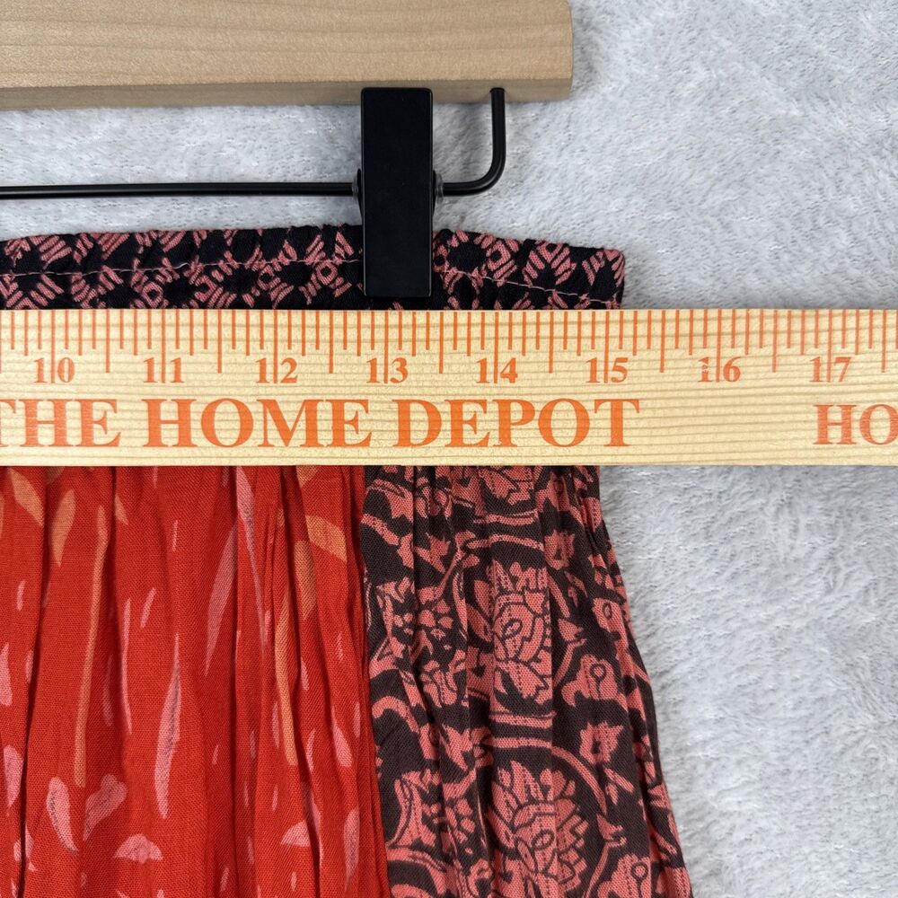 Ana & Kate Maxi Skirt M Orange Pink Patchwork Peasant Festival Hippie Boho Y2K - Picture 9 of 11